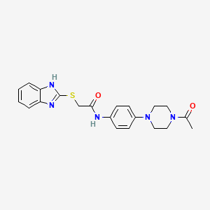 molecular formula C21H23N5O2S B5365137 N-[4-(4-acetyl-1-piperazinyl)phenyl]-2-(1H-benzimidazol-2-ylthio)acetamide 