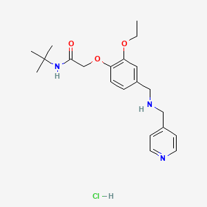 molecular formula C21H30ClN3O3 B5365175 N-tert-butyl-2-[2-ethoxy-4-[(pyridin-4-ylmethylamino)methyl]phenoxy]acetamide;hydrochloride 
