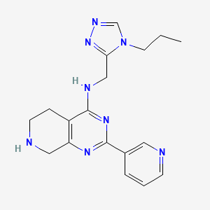 molecular formula C18H22N8 B5365195 N-[(4-propyl-4H-1,2,4-triazol-3-yl)methyl]-2-pyridin-3-yl-5,6,7,8-tetrahydropyrido[3,4-d]pyrimidin-4-amine 