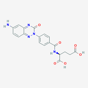 molecular formula C19H17N5O6 B053652 N-(4-(3-Oxo-6-amino-2,3-dihydro-1,2,4-benzotriazin-2-yl)benzoyl)glutamic acid CAS No. 122712-57-6
