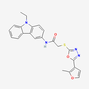 molecular formula C23H20N4O3S B5365258 N-(9-ethyl-9H-carbazol-3-yl)-2-{[5-(2-methyl-3-furyl)-1,3,4-oxadiazol-2-yl]thio}acetamide 