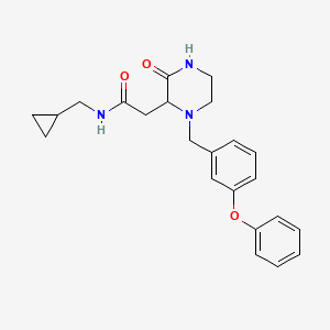molecular formula C23H27N3O3 B5365299 N-(cyclopropylmethyl)-2-[3-oxo-1-(3-phenoxybenzyl)-2-piperazinyl]acetamide 