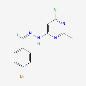 molecular formula C12H10BrClN4 B5365379 N-[(Z)-(4-bromophenyl)methylideneamino]-6-chloro-2-methylpyrimidin-4-amine 