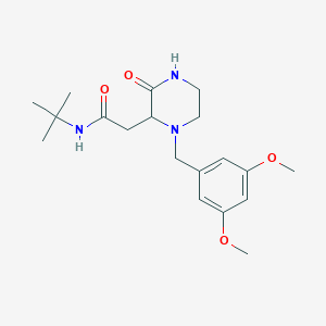 molecular formula C19H29N3O4 B5365440 N-(tert-butyl)-2-[1-(3,5-dimethoxybenzyl)-3-oxo-2-piperazinyl]acetamide 