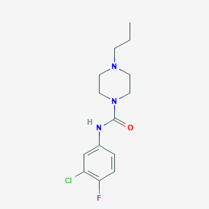 molecular formula C14H19ClFN3O B5365493 N-(3-chloro-4-fluorophenyl)-4-propylpiperazine-1-carboxamide 