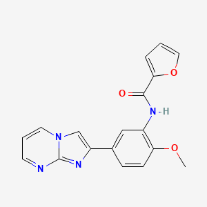 molecular formula C18H14N4O3 B5365560 N-(5-imidazo[1,2-a]pyrimidin-2-yl-2-methoxyphenyl)-2-furamide 