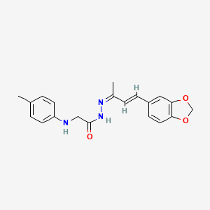 molecular formula C20H21N3O3 B5365680 N'-[3-(1,3-benzodioxol-5-yl)-1-methyl-2-propen-1-ylidene]-2-[(4-methylphenyl)amino]acetohydrazide 