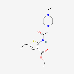 molecular formula C17H27N3O3S B5365688 ethyl 5-ethyl-2-{[(4-ethyl-1-piperazinyl)acetyl]amino}-3-thiophenecarboxylate 