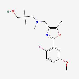 molecular formula C18H25FN2O3 B5365718 3-[{[2-(2-fluoro-5-methoxyphenyl)-5-methyl-1,3-oxazol-4-yl]methyl}(methyl)amino]-2,2-dimethylpropan-1-ol 