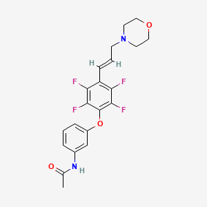 molecular formula C21H20F4N2O3 B5365796 N-[3-[2,3,5,6-tetrafluoro-4-[(E)-3-morpholin-4-ylprop-1-enyl]phenoxy]phenyl]acetamide 