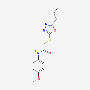 molecular formula C14H17N3O3S B5365840 N-(4-methoxyphenyl)-2-[(5-propyl-1,3,4-oxadiazol-2-yl)thio]acetamide 