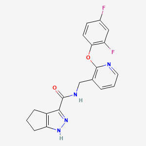 molecular formula C19H16F2N4O2 B5365856 N-{[2-(2,4-difluorophenoxy)pyridin-3-yl]methyl}-1,4,5,6-tetrahydrocyclopenta[c]pyrazole-3-carboxamide 