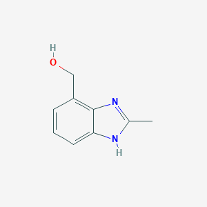molecular formula C9H10N2O B053659 1H-Benzimidazole-4-methanol,2-methyl-(9CI) CAS No. 115577-32-7