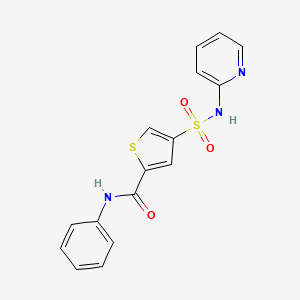 molecular formula C16H13N3O3S2 B5365974 N-phenyl-4-[(pyridin-2-ylamino)sulfonyl]thiophene-2-carboxamide 
