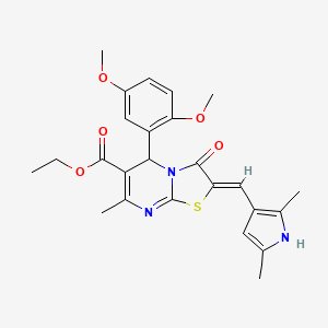 molecular formula C25H27N3O5S B5366054 ethyl (2Z)-5-(2,5-dimethoxyphenyl)-2-[(2,5-dimethyl-1H-pyrrol-3-yl)methylidene]-7-methyl-3-oxo-5H-[1,3]thiazolo[3,2-a]pyrimidine-6-carboxylate 