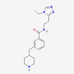 molecular formula C19H27N5O B5366103 N-[2-(4-ethyl-4H-1,2,4-triazol-3-yl)ethyl]-3-(4-piperidinylmethyl)benzamide 