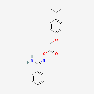 molecular formula C18H20N2O3 B5366110 N'-({2-[4-(propan-2-yl)phenoxy]acetyl}oxy)benzenecarboximidamide 