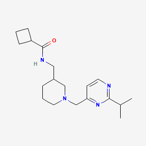 molecular formula C19H30N4O B5366145 N-({1-[(2-isopropylpyrimidin-4-yl)methyl]piperidin-3-yl}methyl)cyclobutanecarboxamide 