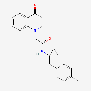 molecular formula C22H22N2O2 B5366149 N-[1-(4-methylbenzyl)cyclopropyl]-2-(4-oxoquinolin-1(4H)-yl)acetamide 