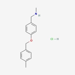 molecular formula C16H20ClNO B5366225 N-methyl-1-[4-[(4-methylphenyl)methoxy]phenyl]methanamine;hydrochloride 
