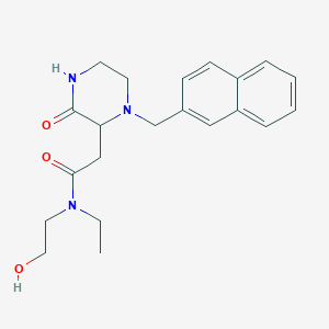 molecular formula C21H27N3O3 B5366397 N-ethyl-N-(2-hydroxyethyl)-2-[1-(2-naphthylmethyl)-3-oxo-2-piperazinyl]acetamide 