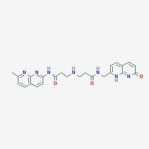 molecular formula C24H25N7O3 B536677 3-[[3-[(7-methyl-1,8-naphthyridin-2-yl)amino]-3-oxopropyl]amino]-N-[(7-oxo-1H-1,8-naphthyridin-2-yl)methyl]propanamide 