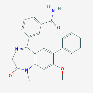 molecular formula C24H21N3O3 B536884 3-(2,3-Dihydro-8-methoxy-1-methyl-2-oxo-7-phenyl-1H-1,4-benzodiazepin-5-yl)benzamide CAS No. 855170-53-5