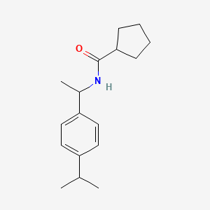 molecular formula C17H25NO B5369436 N-{1-[4-(propan-2-yl)phenyl]ethyl}cyclopentanecarboxamide 