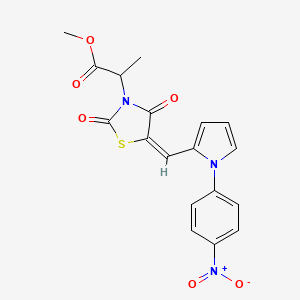 molecular formula C18H15N3O6S B5369980 methyl 2-[(5E)-5-[[1-(4-nitrophenyl)pyrrol-2-yl]methylidene]-2,4-dioxo-1,3-thiazolidin-3-yl]propanoate 
