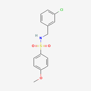 molecular formula C14H14ClNO3S B5370042 N-[(3-chlorophenyl)methyl]-4-methoxybenzene-1-sulfonamide 
