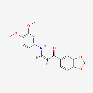 molecular formula C18H17NO5 B5370153 (Z)-1-(1,3-benzodioxol-5-yl)-3-(3,4-dimethoxyanilino)prop-2-en-1-one 
