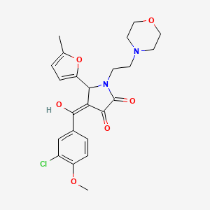 molecular formula C23H25ClN2O6 B5370182 (4E)-4-[(3-chloro-4-methoxyphenyl)-hydroxymethylidene]-5-(5-methylfuran-2-yl)-1-(2-morpholin-4-ylethyl)pyrrolidine-2,3-dione 