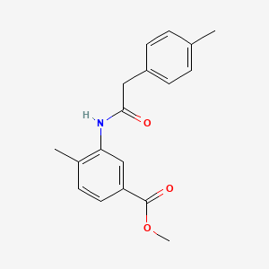 molecular formula C18H19NO3 B5370190 METHYL 4-METHYL-3-{[2-(4-METHYLPHENYL)ACETYL]AMINO}BENZOATE 
