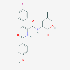 molecular formula C23H25FN2O5 B5370567 2-[[(E)-3-(4-fluorophenyl)-2-[(4-methoxybenzoyl)amino]prop-2-enoyl]amino]-4-methylpentanoic acid 