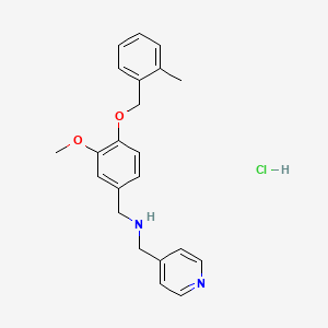 molecular formula C22H25ClN2O2 B5370647 N-[[3-methoxy-4-[(2-methylphenyl)methoxy]phenyl]methyl]-1-pyridin-4-ylmethanamine;hydrochloride 