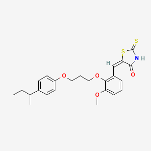 molecular formula C24H27NO4S2 B5370688 (5E)-5-[[2-[3-(4-butan-2-ylphenoxy)propoxy]-3-methoxyphenyl]methylidene]-2-sulfanylidene-1,3-thiazolidin-4-one 
