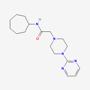 molecular formula C17H27N5O B5370827 N-cycloheptyl-2-[4-(pyrimidin-2-yl)piperazin-1-yl]acetamide 