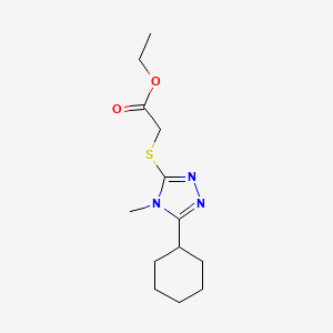 molecular formula C13H21N3O2S B5370934 ETHYL 2-[(5-CYCLOHEXYL-4-METHYL-4H-1,2,4-TRIAZOL-3-YL)SULFANYL]ACETATE 