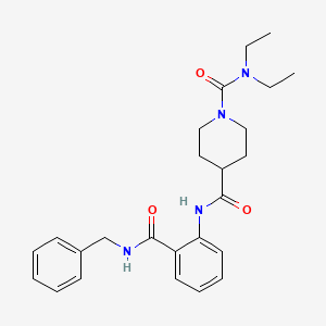 molecular formula C25H32N4O3 B5371087 N-{2-[(BENZYLAMINO)CARBONYL]PHENYL}-N,N-DIETHYLTETRAHYDRO-1,4(2H)-PYRIDINEDICARBOXAMIDE 