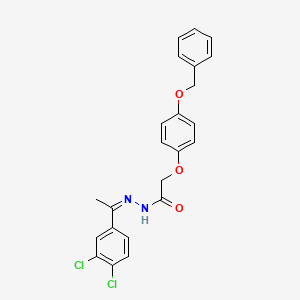 molecular formula C23H20Cl2N2O3 B5371293 N-[(Z)-1-(3,4-dichlorophenyl)ethylideneamino]-2-(4-phenylmethoxyphenoxy)acetamide 