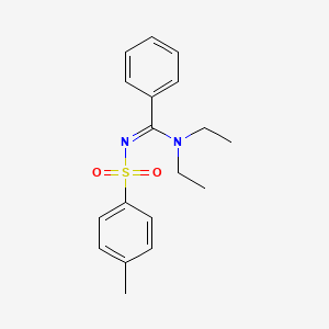 molecular formula C18H22N2O2S B5371367 N,N-diethyl-N'-(4-methylphenyl)sulfonylbenzenecarboximidamide 