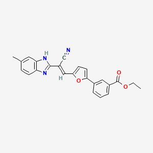 molecular formula C24H19N3O3 B5371559 ethyl 3-{5-[(E)-2-cyano-2-(6-methyl-1H-benzimidazol-2-yl)ethenyl]furan-2-yl}benzoate 