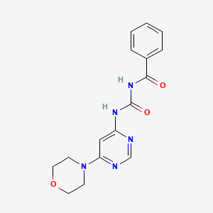 molecular formula C16H17N5O3 B5371642 N-[(6-morpholin-4-ylpyrimidin-4-yl)carbamoyl]benzamide 