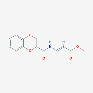 molecular formula C14H15NO5 B5371718 methyl (E)-3-(2,3-dihydro-1,4-benzodioxine-3-carbonylamino)but-2-enoate 