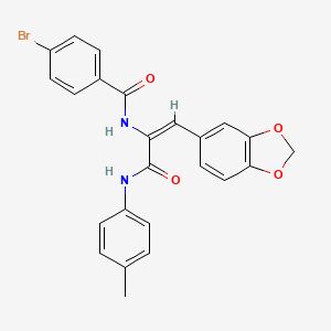 molecular formula C24H19BrN2O4 B5371777 N-[(E)-1-(1,3-benzodioxol-5-yl)-3-(4-methylanilino)-3-oxoprop-1-en-2-yl]-4-bromobenzamide 