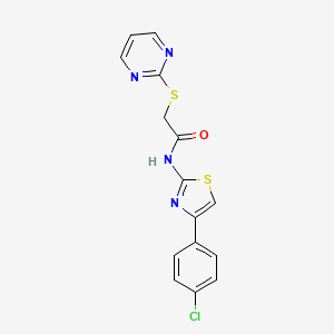 molecular formula C15H11ClN4OS2 B5371835 N-[4-(4-CHLOROPHENYL)-13-THIAZOL-2-YL]-2-(PYRIMIDIN-2-YLSULFANYL)ACETAMIDE 