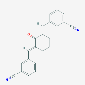 molecular formula C22H16N2O B537185 Benzonitrile, 3,3'-[(2-oxo-1,3-cyclohexanediylidene)dimethylidyne]bis-(9CI) 