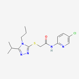 molecular formula C15H20ClN5OS B5371882 N-(5-CHLORO-2-PYRIDINYL)-2-[(5-ISOPROPYL-4-PROPYL-4H-1,2,4-TRIAZOL-3-YL)SULFANYL]ACETAMIDE 