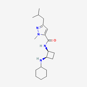 molecular formula C19H32N4O B5372141 N-[(1S,2R)-2-(cyclohexylamino)cyclobutyl]-2-methyl-5-(2-methylpropyl)pyrazole-3-carboxamide 