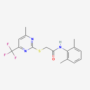 molecular formula C16H16F3N3OS B5372220 N-(2,6-dimethylphenyl)-2-[4-methyl-6-(trifluoromethyl)pyrimidin-2-yl]sulfanylacetamide 